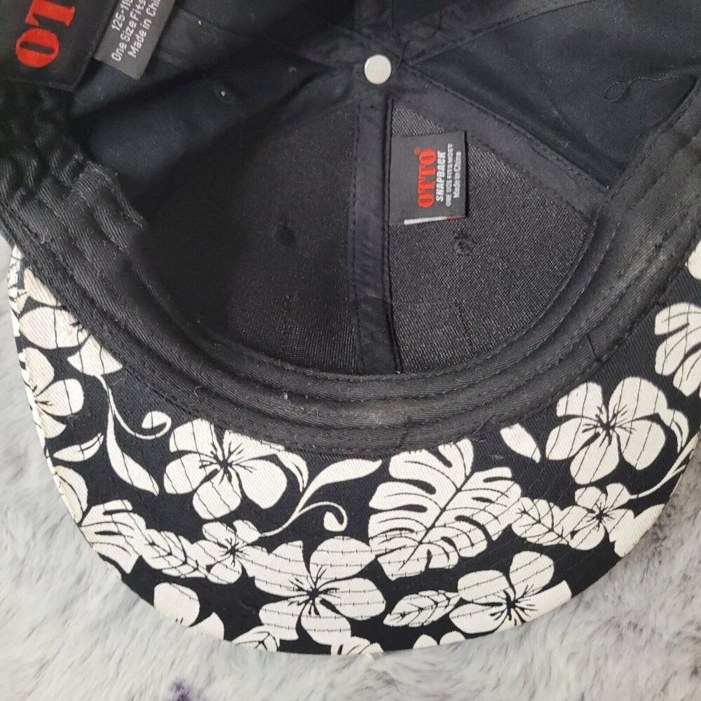 Lake Tahoe Nevada Snapback Hat Otto Floral Brim Patch Logo Black OSFA - Picture 3 of 4